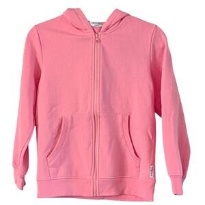 Girls Pink Zip Up  Hoodie XL 10-12 Lightweight Hooded Sweatshirt School Layer
